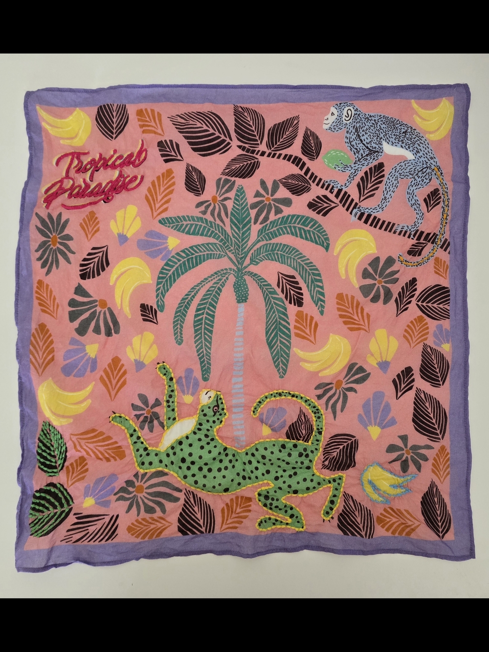 Tory Burch Tropical Paradise Print Cotton Scarves (Bundle Of 2) - Picture 2 of 3